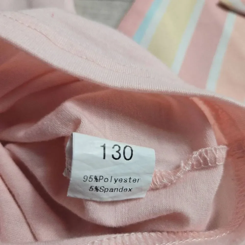 Pink shirt with striped shorts Matching outfit 130 5/6